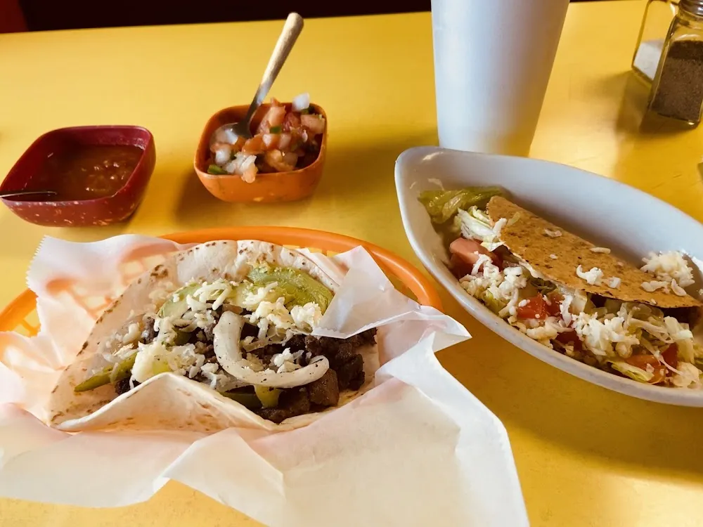 Beef Fajita Taco Crispy Taco Cheese Avocado Homemade Salsa Pico & Flour Tortilla